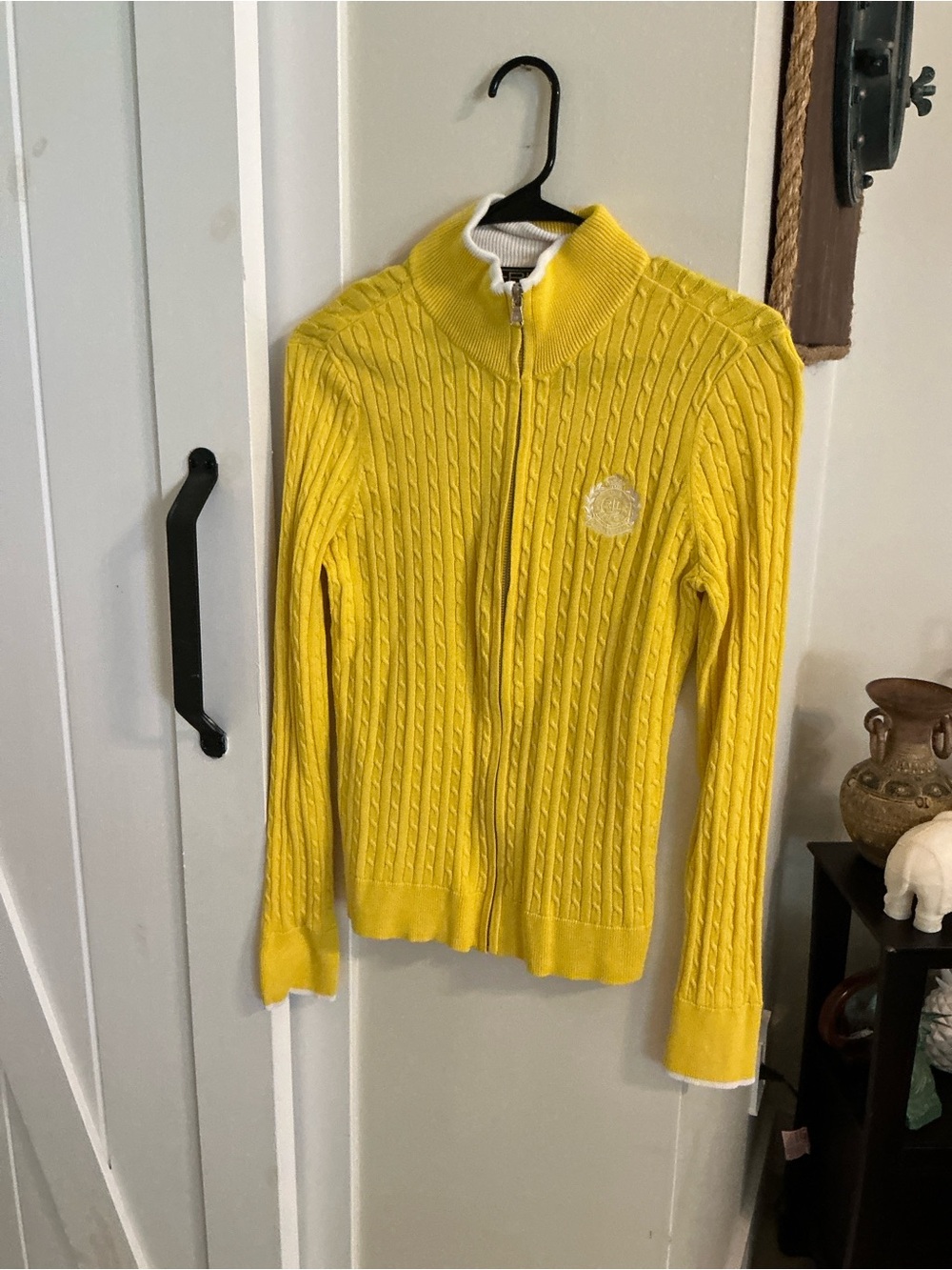 Ralph Lauren Yellow Cable-Knit Zip Sweater